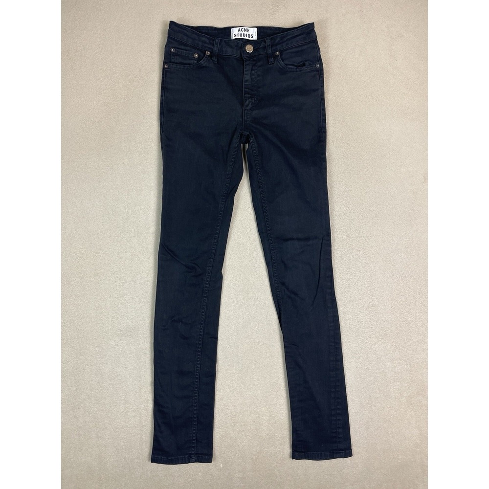 Acne Studios Jeans Womens 26 Black Flex S Black Skinny Slim Fit Low Rise Stretch